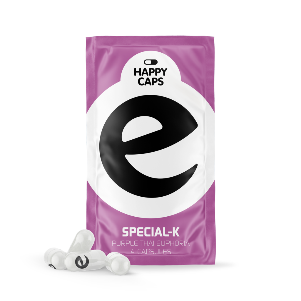 Happy Caps Special-K kratom . Erwarten Sie Bewusstseinsauflösung und sanfte Gelassenheit