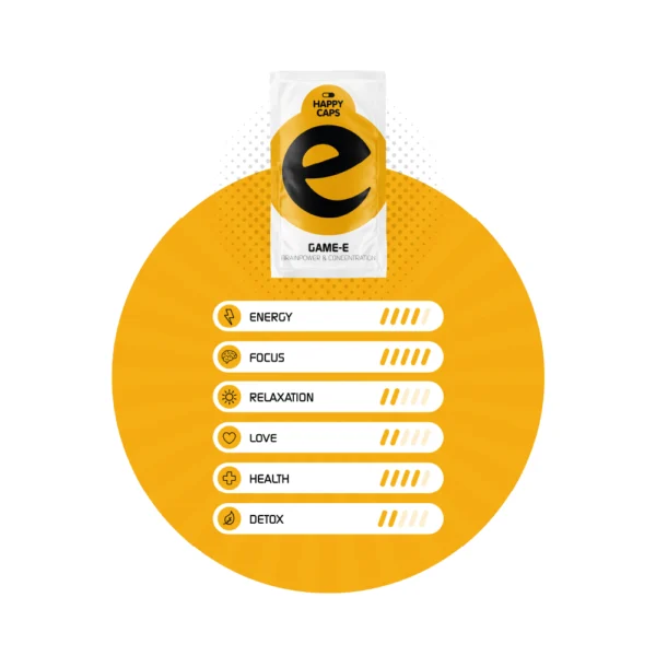 Game-E 1TP1Potencia tu mente para tareas de alto rendimiento. Diseñado para jugadores, programadores, estrategas y cualquiera que necesite mantenerse alerta durante horas.