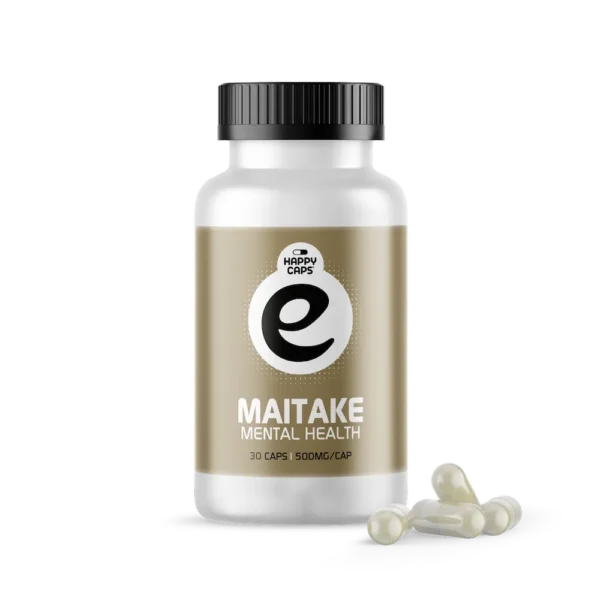 “Happy Caps Maitake Caps — 100% pure mushroom extract in vegan capsules, no fillers”