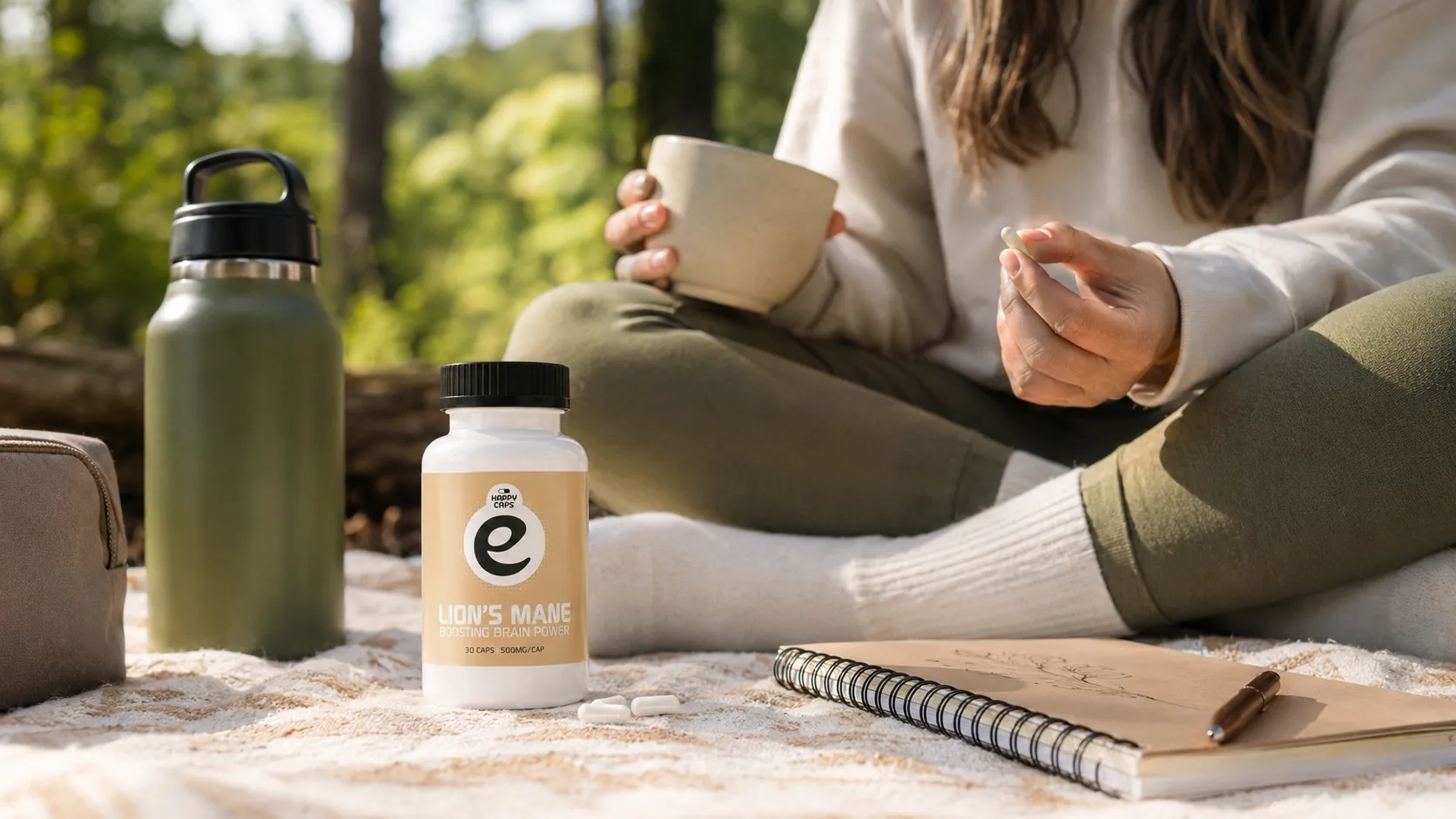 Lion's Mane functional mushroom capsule taken as part of a daily wellness routine